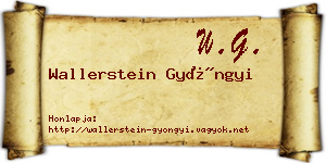 Wallerstein Gyöngyi névjegykártya